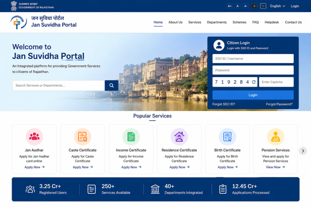 Rajasthan Jan Suvidha Portal